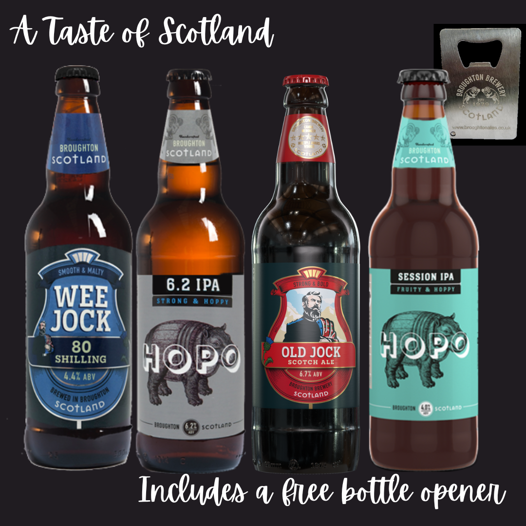 Taste of Scotland Beer Box and Bottle Opener (8 x 500ml Bottles)